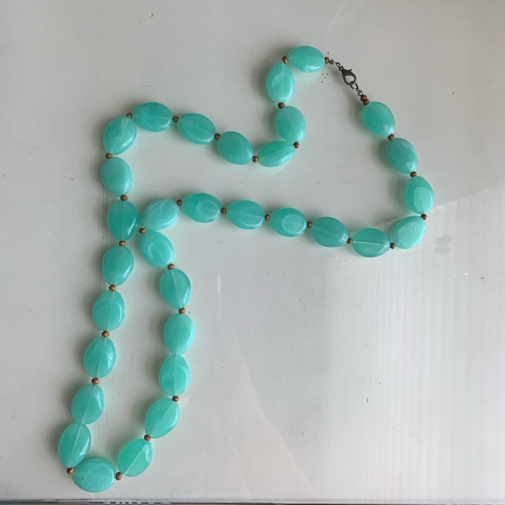 Long acrylic bead necklace